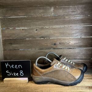 Womens Keen Presidio Brown Leather Athletic Low Walking Sneakers Shoes Size 8 M‎